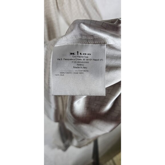 Kiton Womens Graphic-Print Silk Maxi Dress Size 42 Beige - Picture 11 of 11